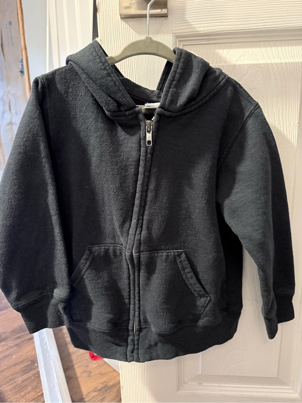 Kids Black Full-Zip Hooded Sweatshirt